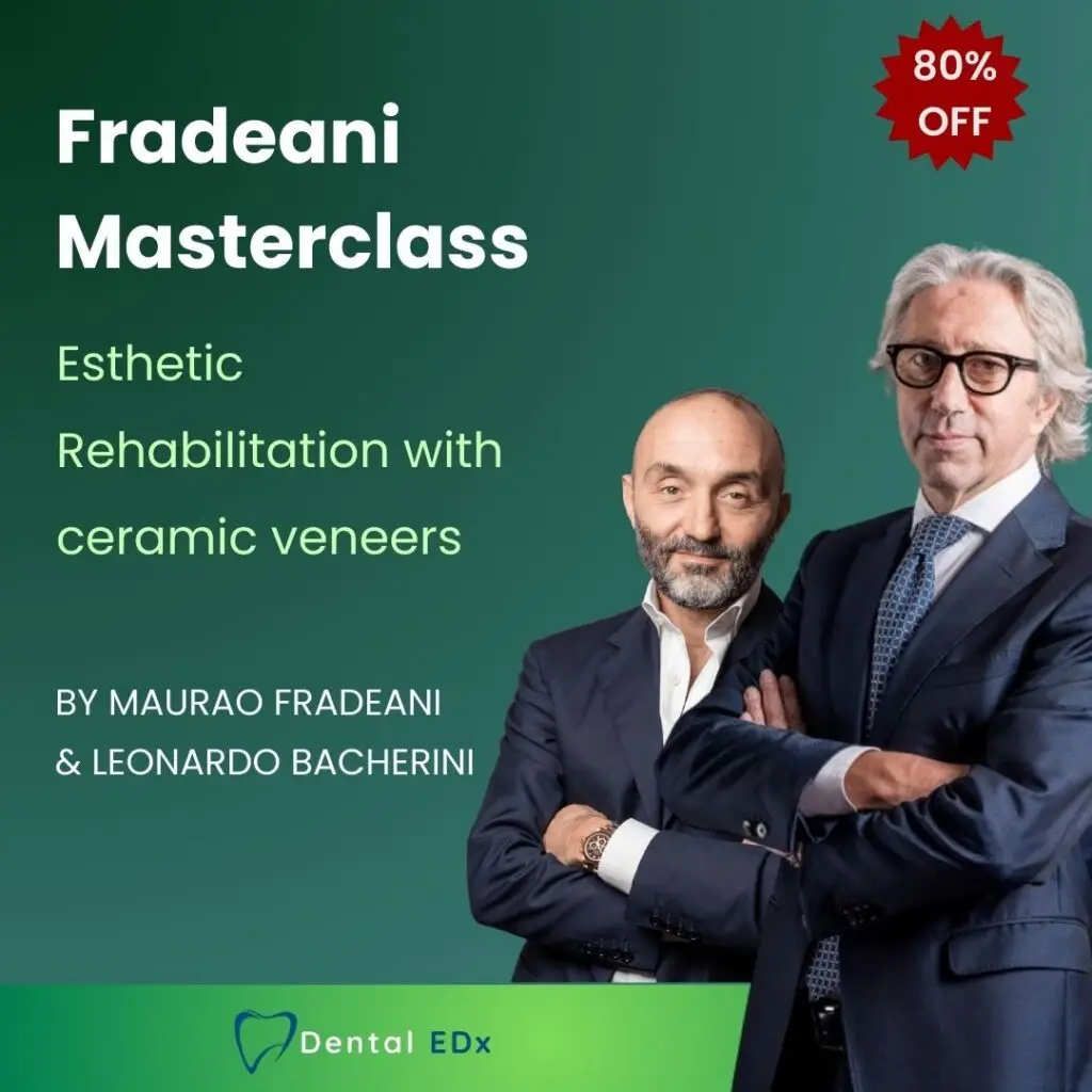 Drs Mauro Fradeani and Leonardo Bacherini welcome you to this Masterclass during which will be presented, in a systematic way, an approach that has been perfected over more than 25 years of experience: the Minimally Invasive Prosthetic Procedure (MIPP).  MIPP is a high-performance procedure in terms of aesthetics and functionality and applies to all prosthetic cases, from the most basic to the most complex. Thanks to this Masterclass, you will discover how crucial it is to perform an accurate functional analysis of the masticatory system in order to plan a stable and effective treatment over the long term, avoiding the danger of relapses.  The speakers will show you all the protocols that will allow you to apply different types of veneers, such as V-Veneers, Full-Veneers and Buccal-Veneers, and you will learn how to perform the treatment in a minimally invasive way by altering the vertical dimension of occlusion (VDO).  MIPP aims to ensure the strenght of the restorations, re-establish an ideal occlusal relationship for the patient, and maintain the maximum amount of enamel by using the appropriate bonding techniques.